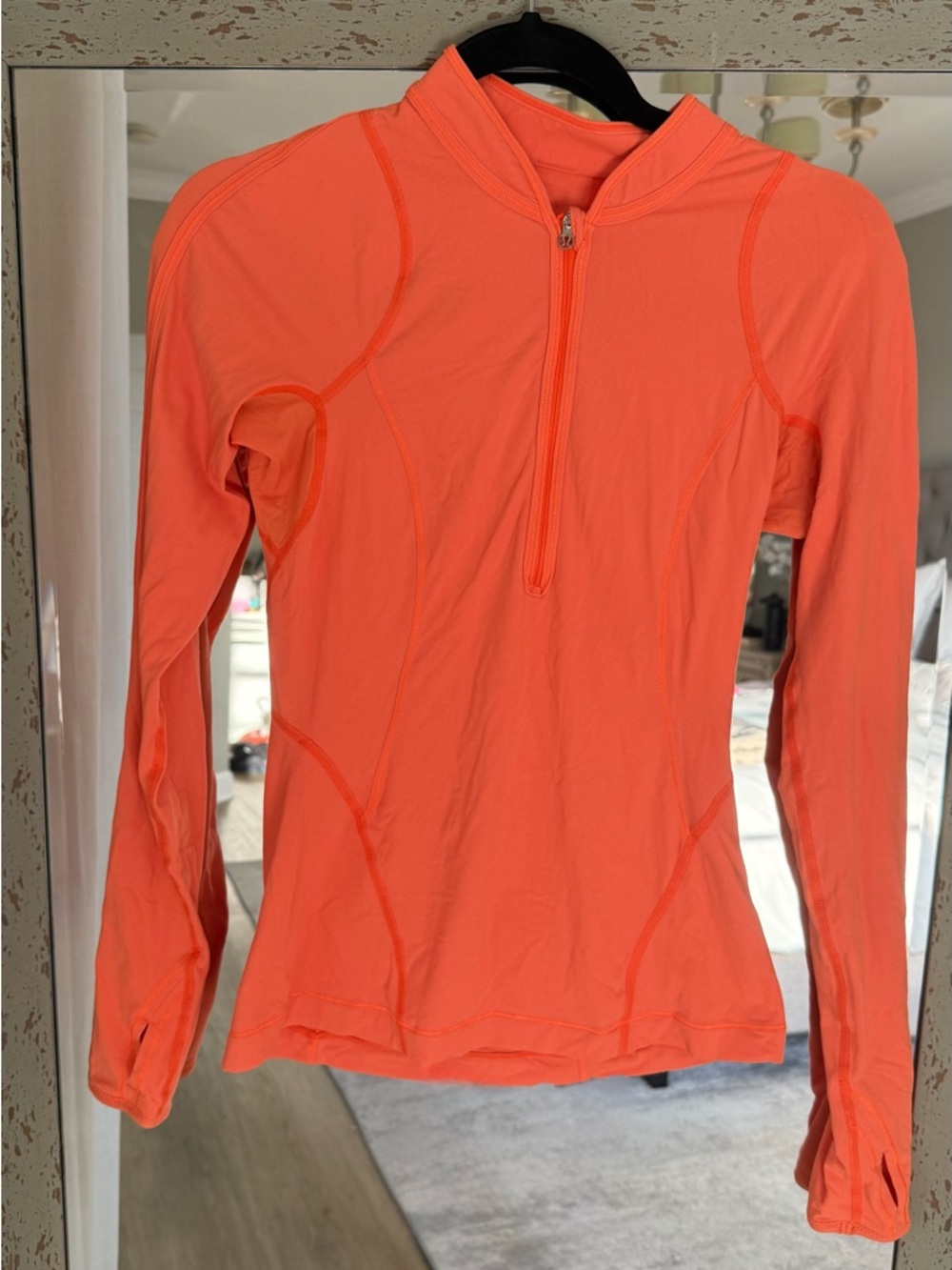 lululemon athletica Neon Coral Half-Zip Performance Top